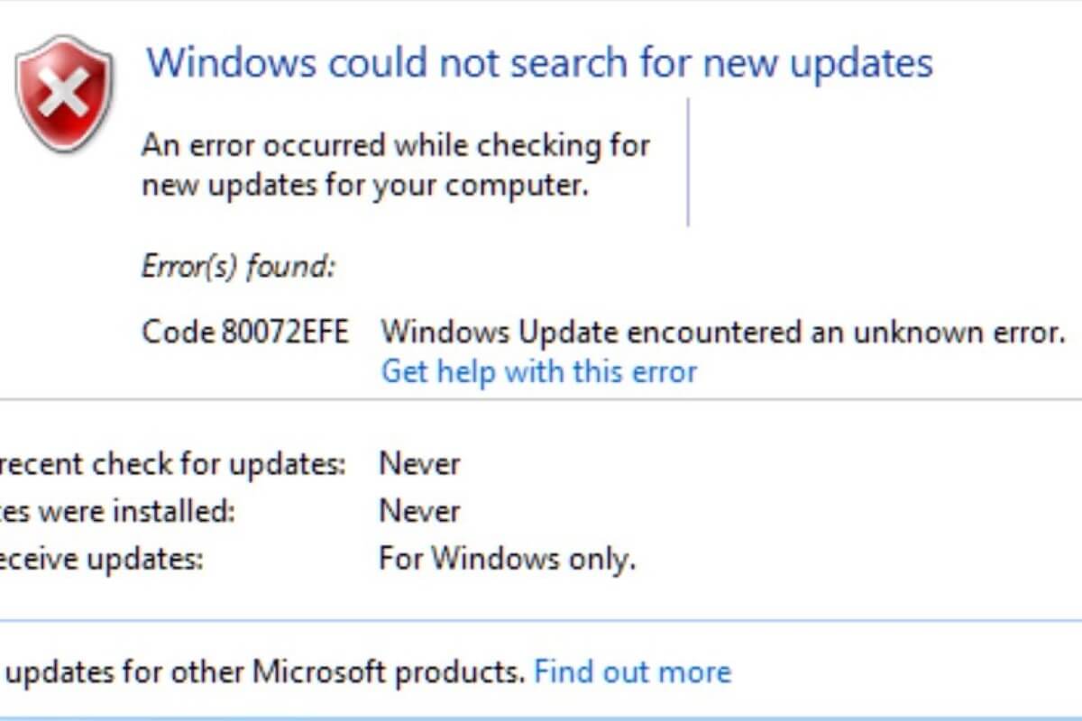 mengatasi error code 80072efe windows 7 update